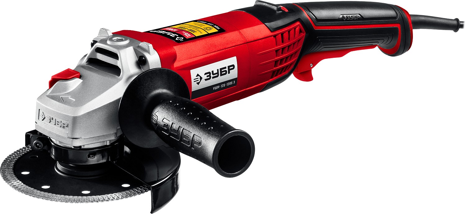 ЗУБР 1200 Вт, 125 мм, углошлифовальная машина (болгарка) ЗУБР УШМ-125-1200 ЭМ3