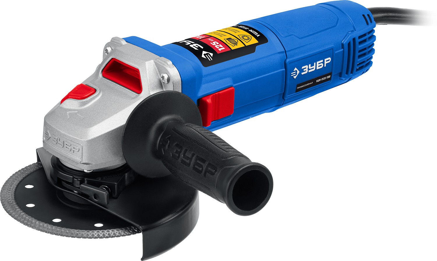 ЗУБР 1100 Вт, d 125 мм, углошлифовальная машина (болгарка) УШМ-П125-1100